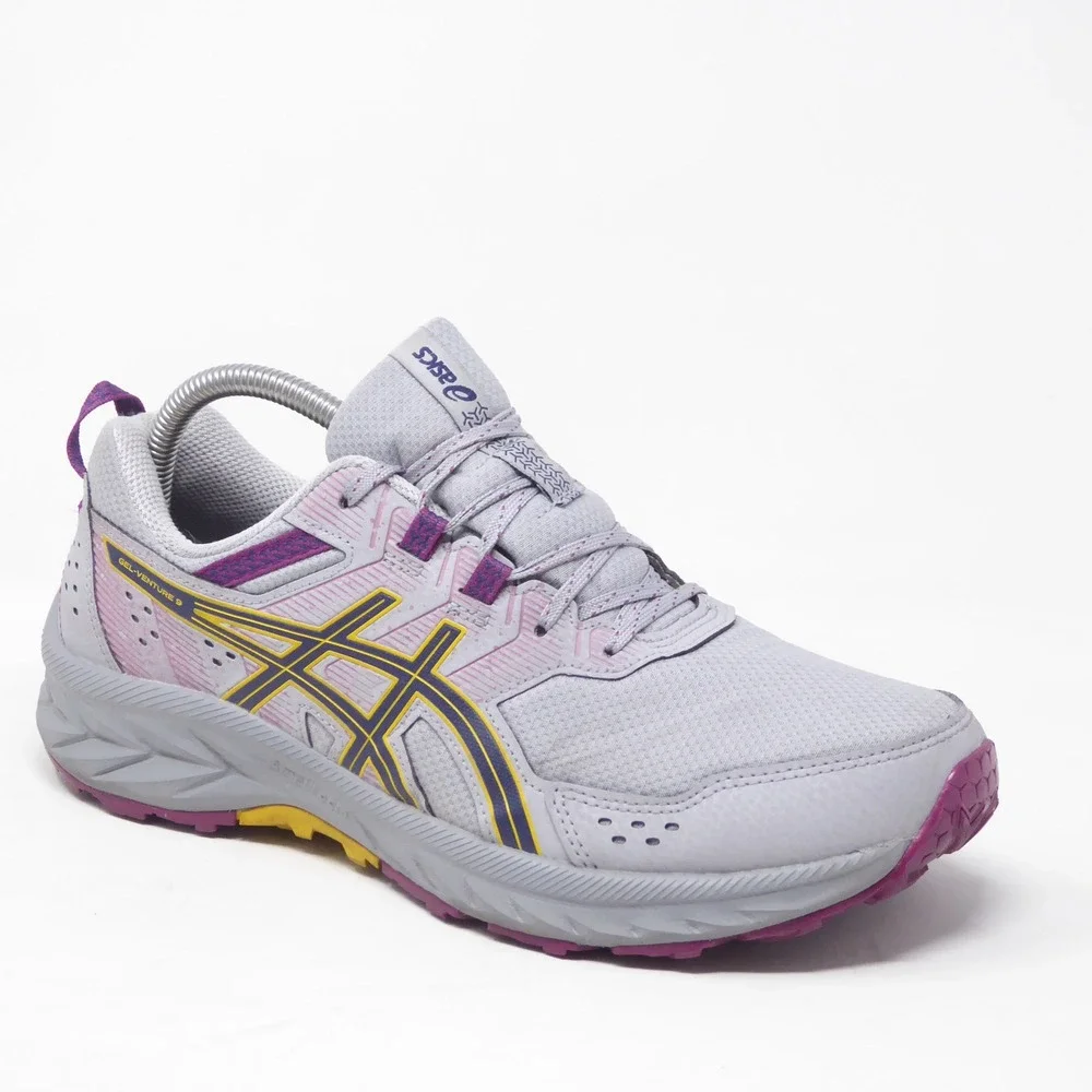 Asics Womens Gel-Venture 9 Running Shoes Grey Purple Trail Sneakers 10